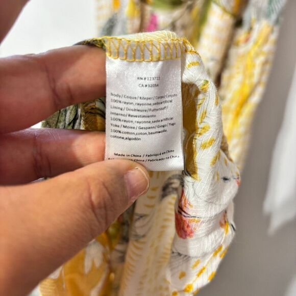 Anthropologie One September Womens Paradiso Koy Fish Maxi Dress Small Yellow - Picture 12 of 13